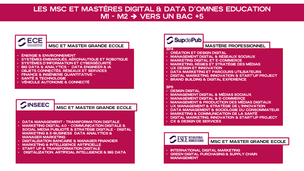 parcours programmes masters master omnes education digital data